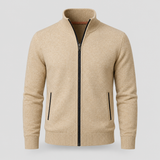 Herren Strickjacke - Reißverschluss, Stehkragen, Polyestermix
