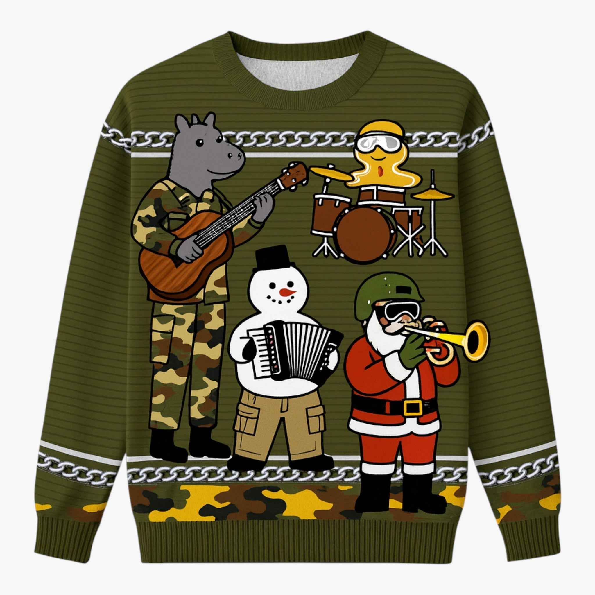 Exklusive Herrene Weihnachtspullover mit Elegantem Tiermuster – Perfekt für die Feiertagszeit