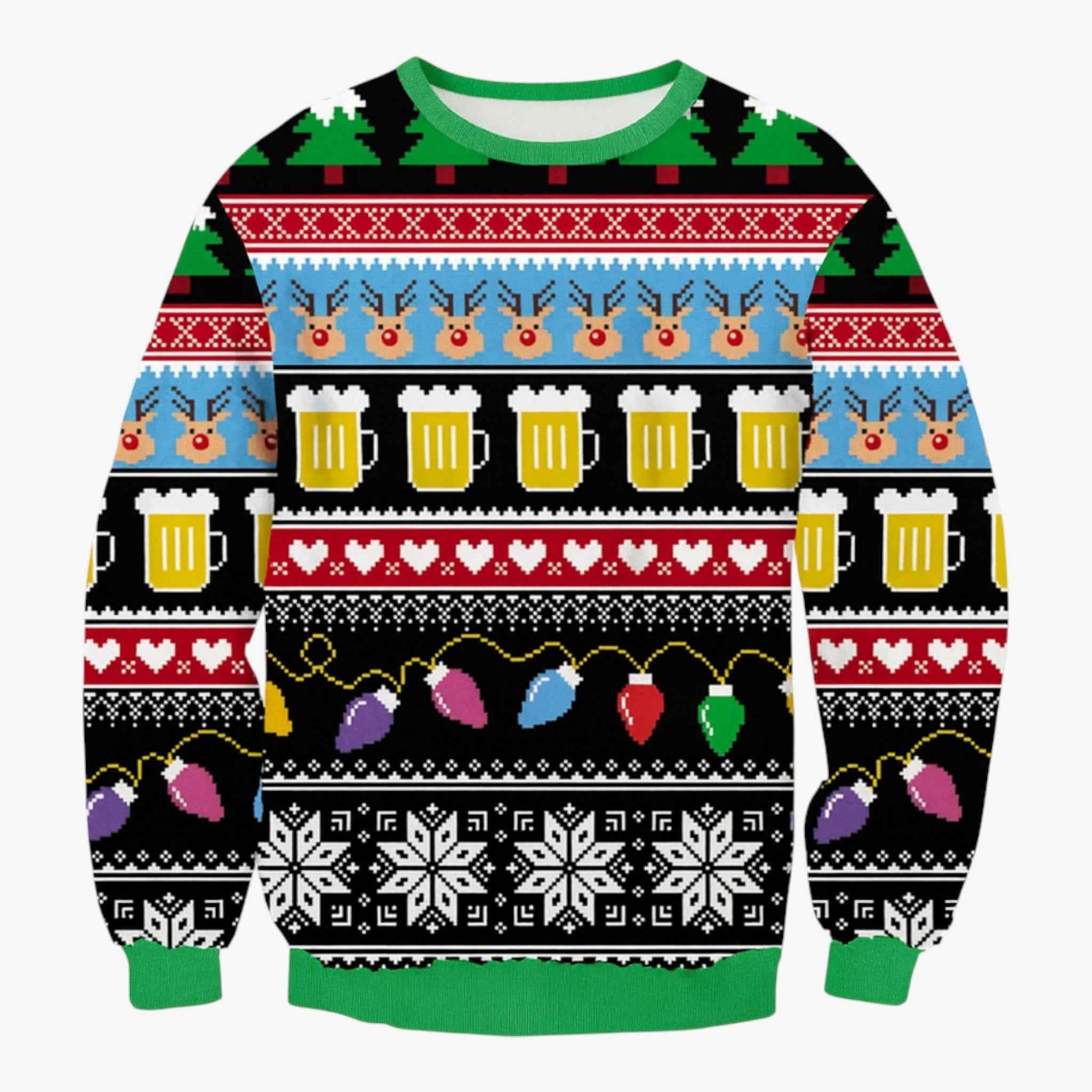 Herren Weihnachts-Pullover mit lustigem Rentier-Muster – Perfekt für gemütliche Feiertage