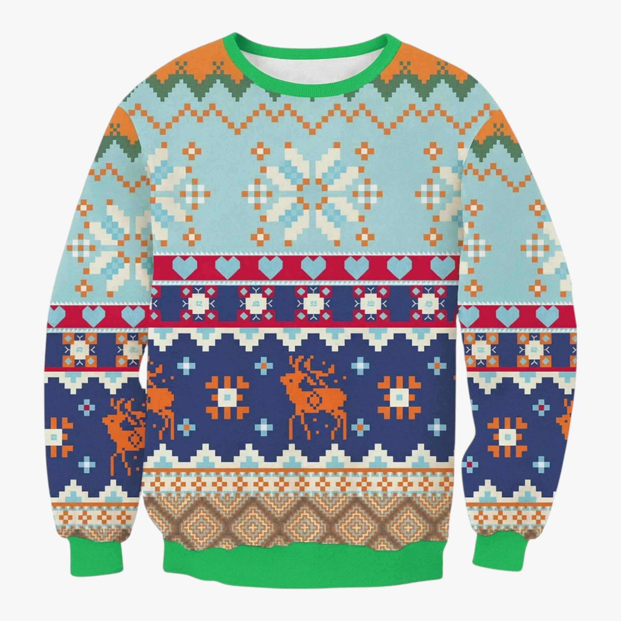 Herren Weihnachts-Pullover mit lustigem Rentier-Muster – Perfekt für gemütliche Feiertage