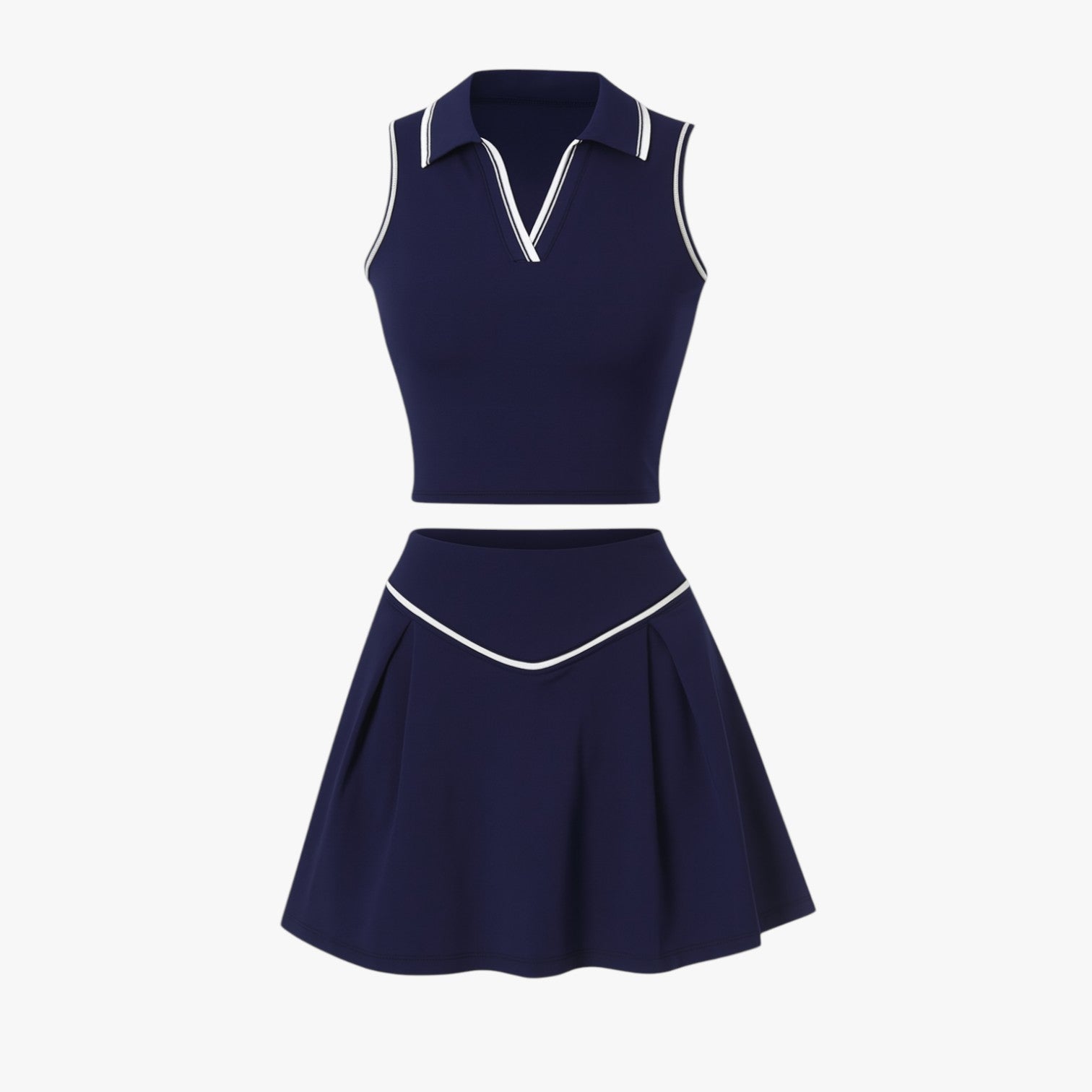 Stilvoll und unterstützend - 2-teiliges Damen-Tennis-Set mit gepolstertem Top
