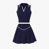 Stilvoll und unterstützend - 2-teiliges Damen-Tennis-Set mit gepolstertem Top