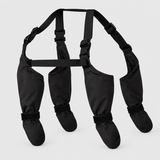 Hundestiefel mit Geschirr, Schwarz, Reflektierend für sicheren Halt