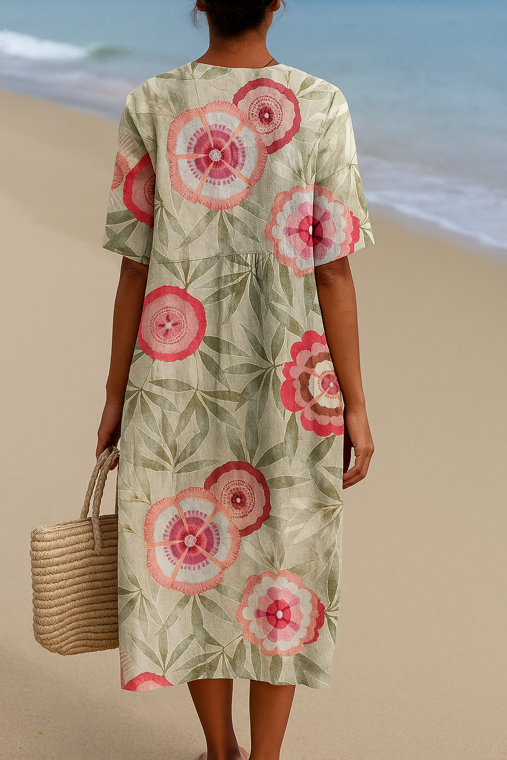 Félice | Elegantes Kleid mit schönen Blätter- und Blumenmandala-Details