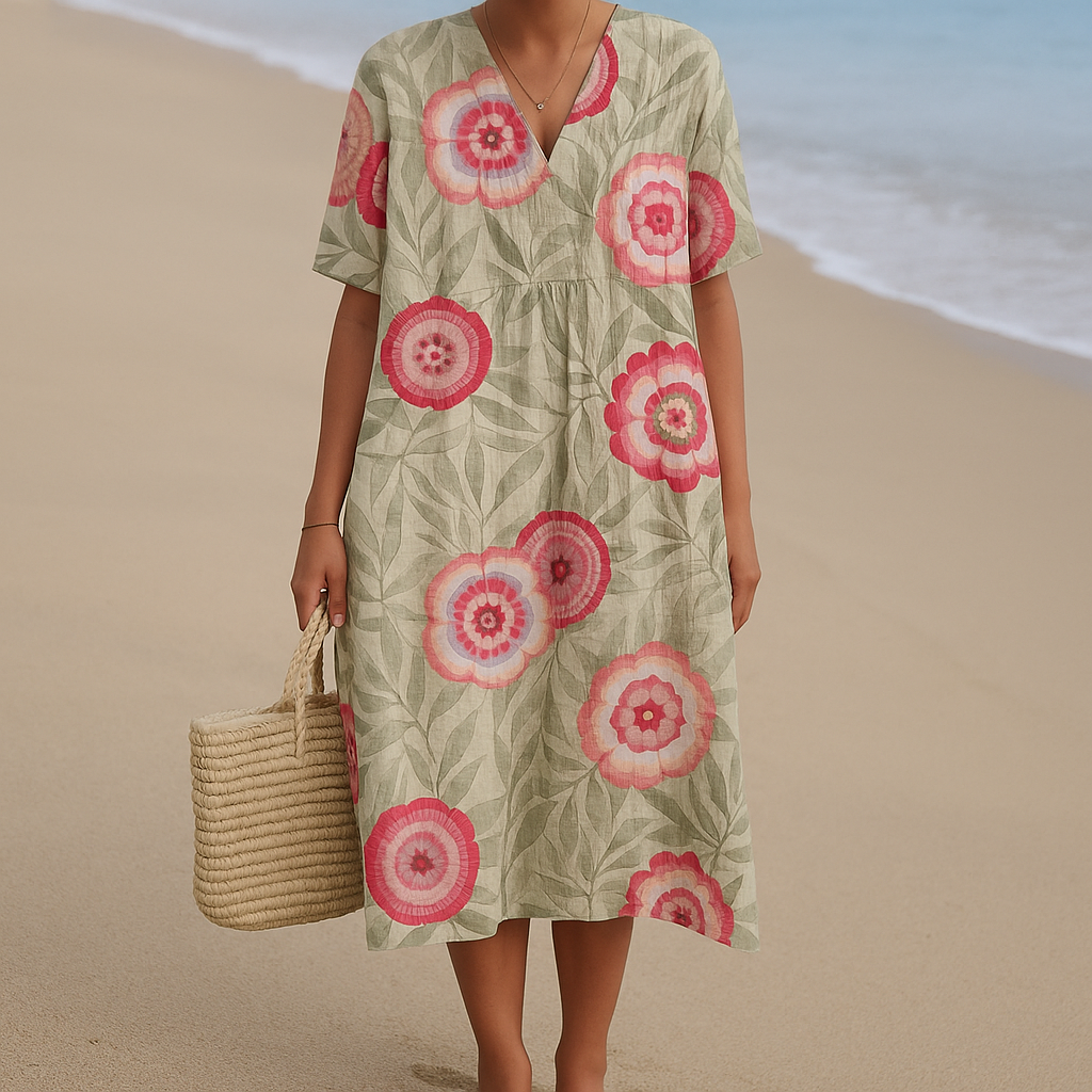 Félice | Elegantes Kleid mit schönen Blätter- und Blumenmandala-Details
