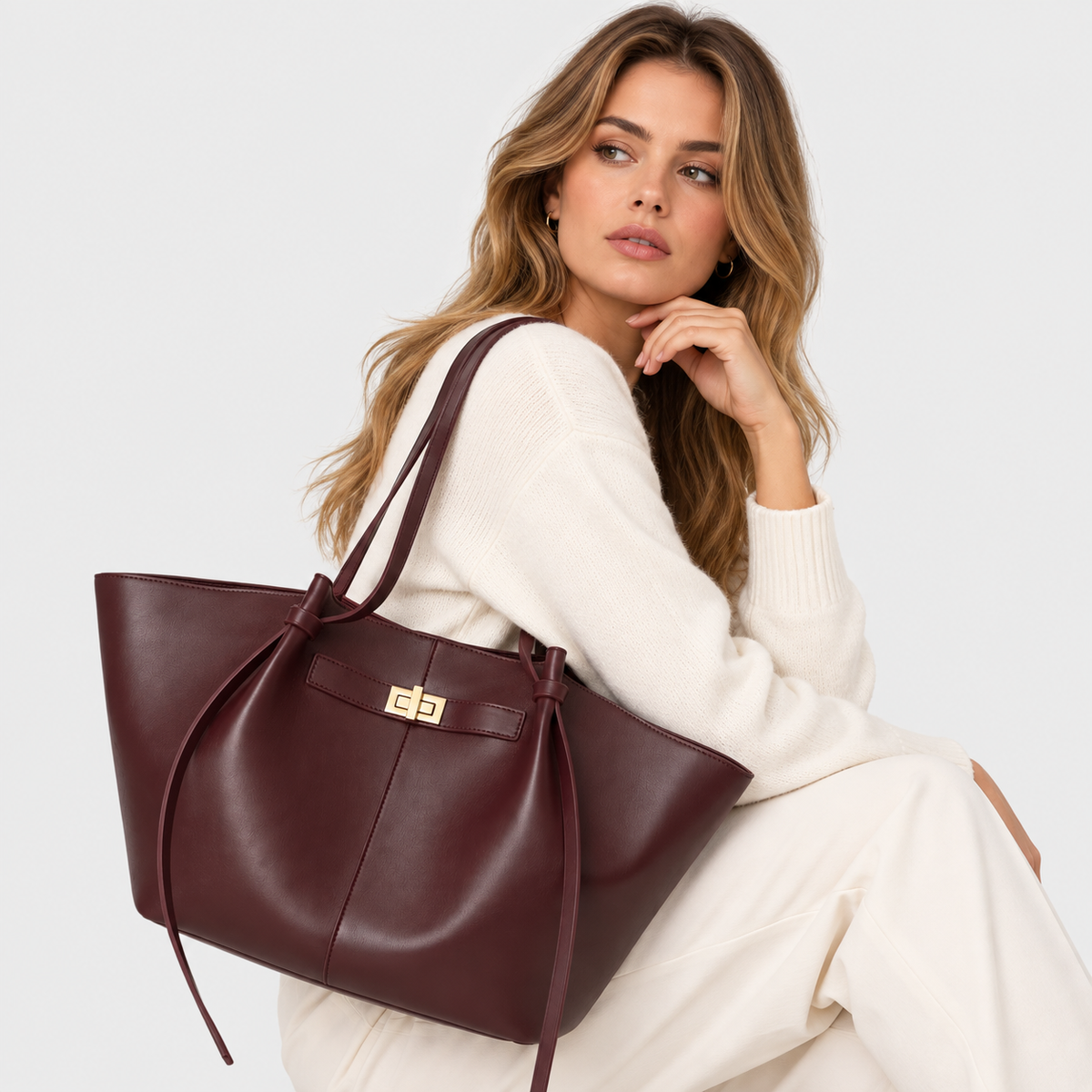 Luxus Shopper Damen – Vegane Leder-Handtasche für Büro & Alltag