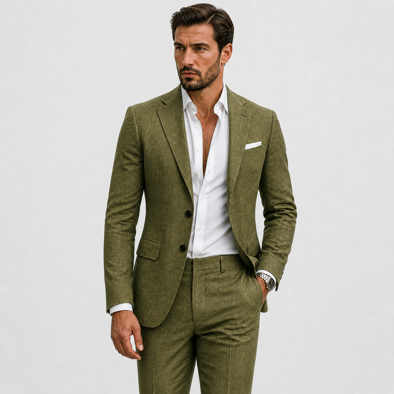 Herre Linnedjakkesæt Slim-Fit - Sommerlig Elegance - - Suits