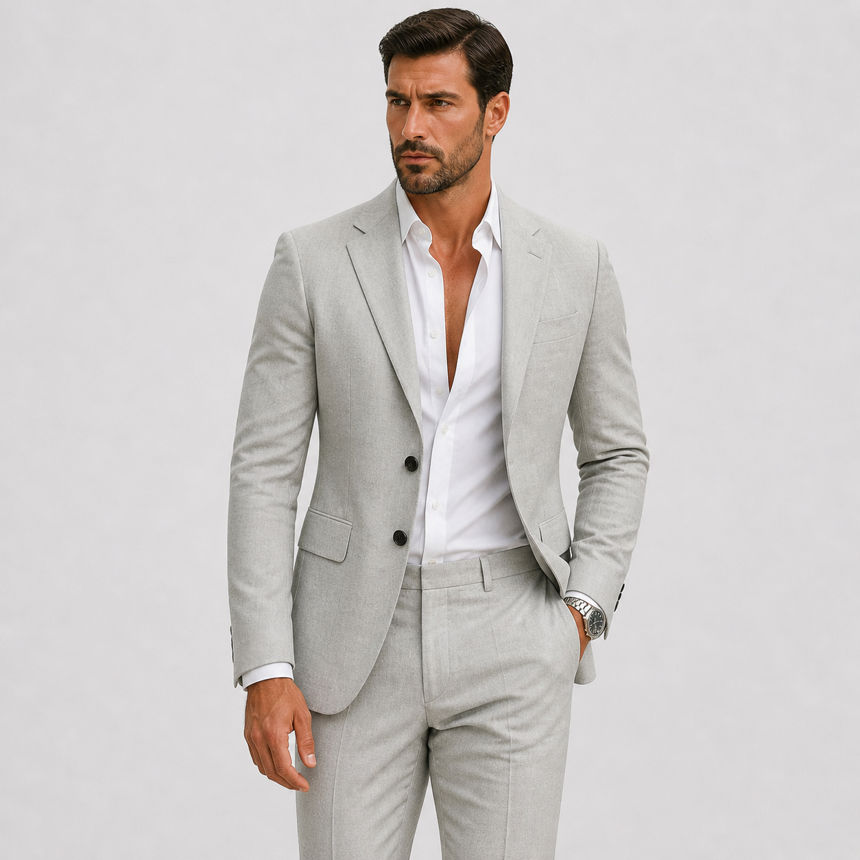 Herre Linnedjakkesæt Slim-Fit - Sommerlig Elegance - - Suits