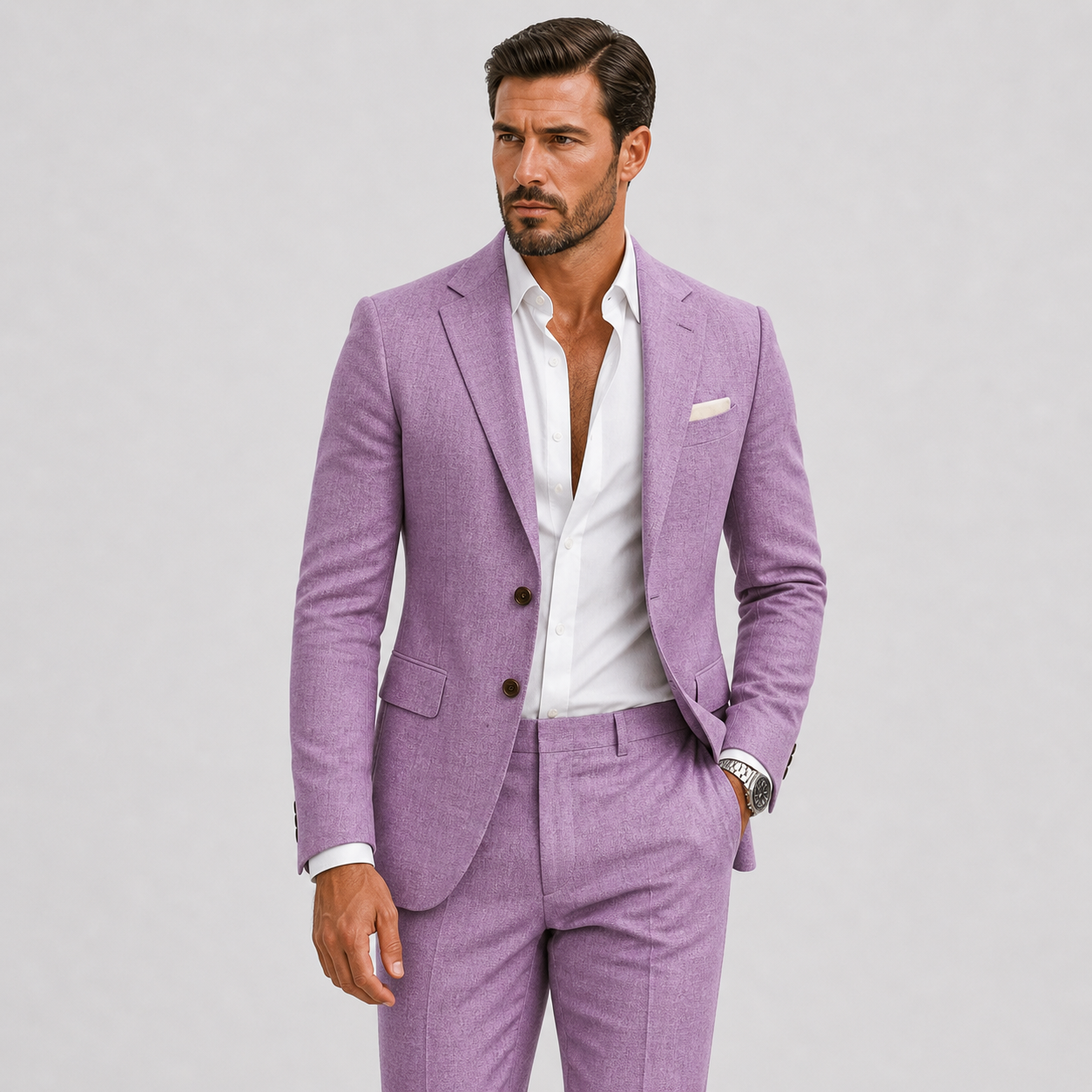 Herre Linnedjakkesæt Slim-Fit - Sommerlig Elegance - - Suits
