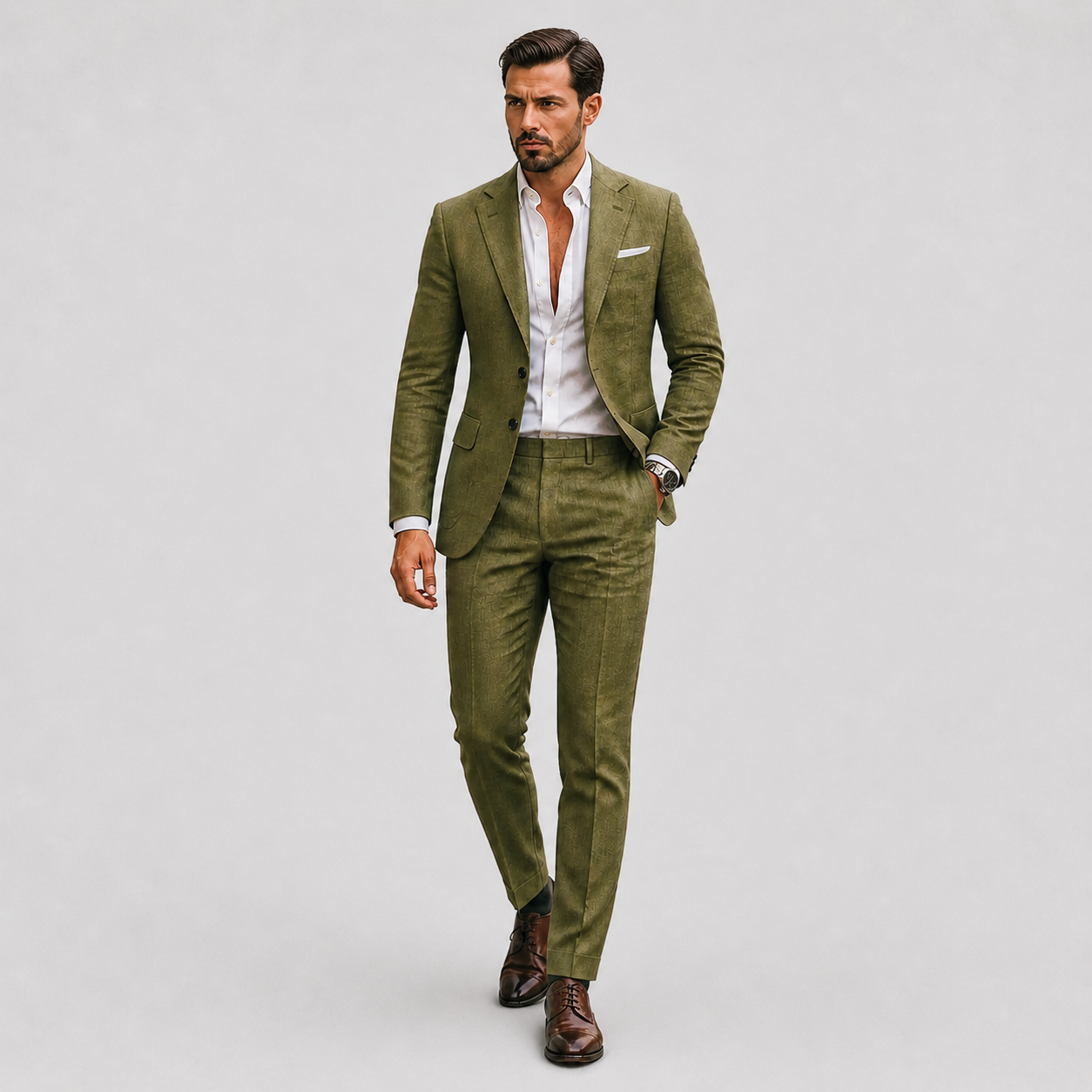 Herre Linnedjakkesæt Slim-Fit - Sommerlig Elegance - - Suits