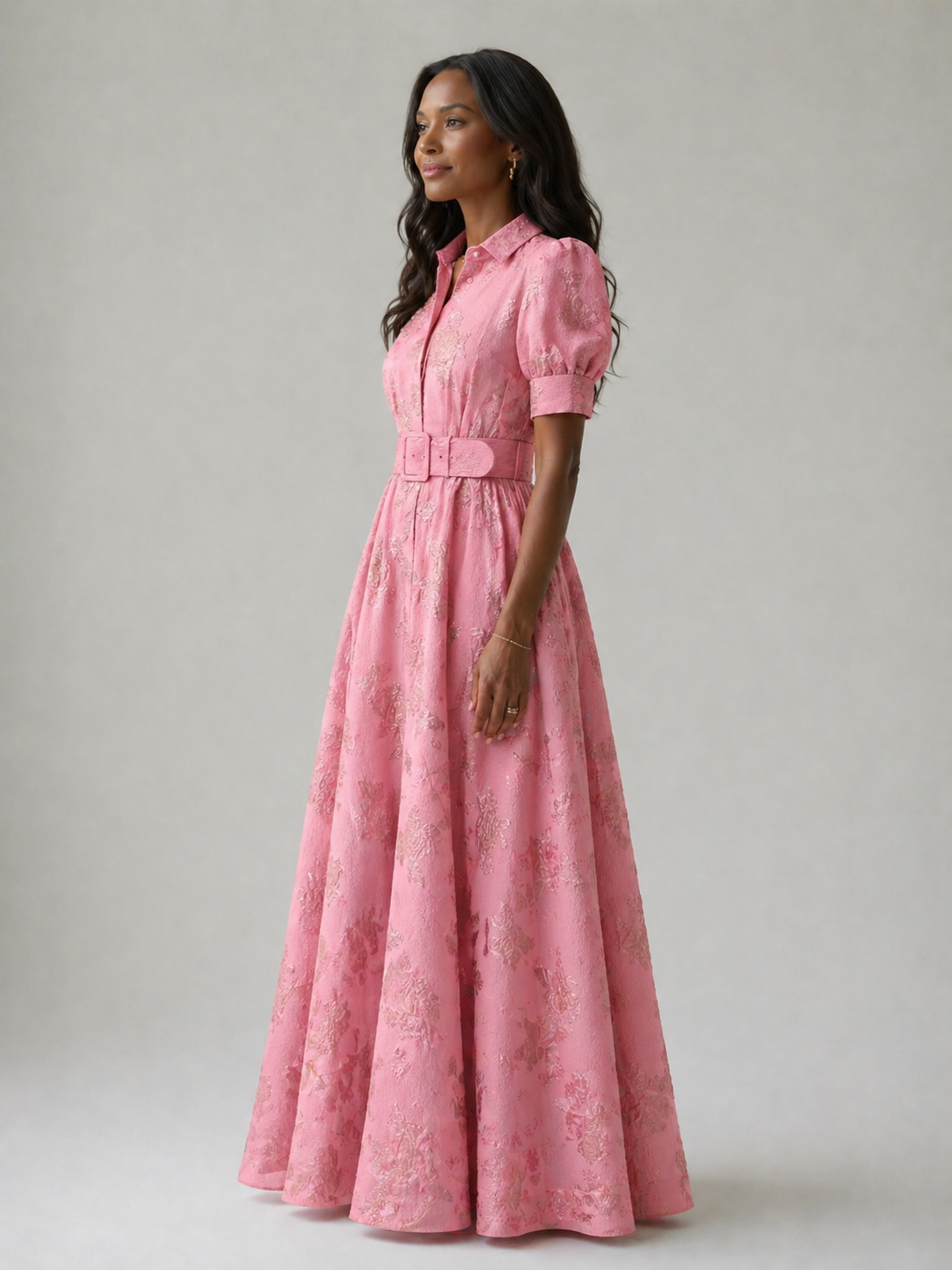 Lina & Emma™ | Geblümtes Maxikleid mit Gürtel