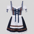 Dirndl Damen - Blaues Trachtenkleid mit Spitze für Oktoberfest