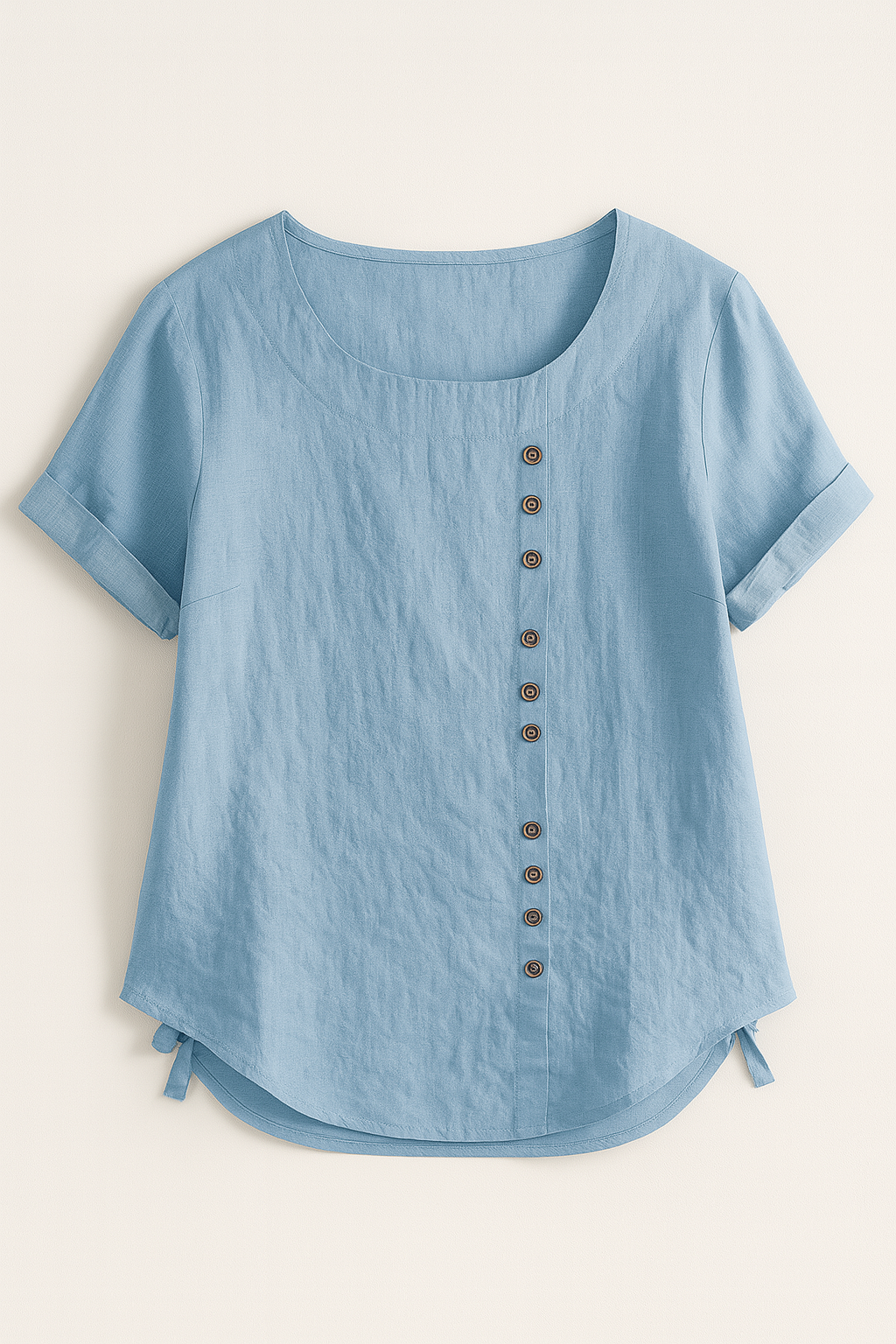 Damen Leinenbluse mit Knopfverschluss