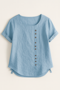 Damen Leinenbluse mit Knopfverschluss