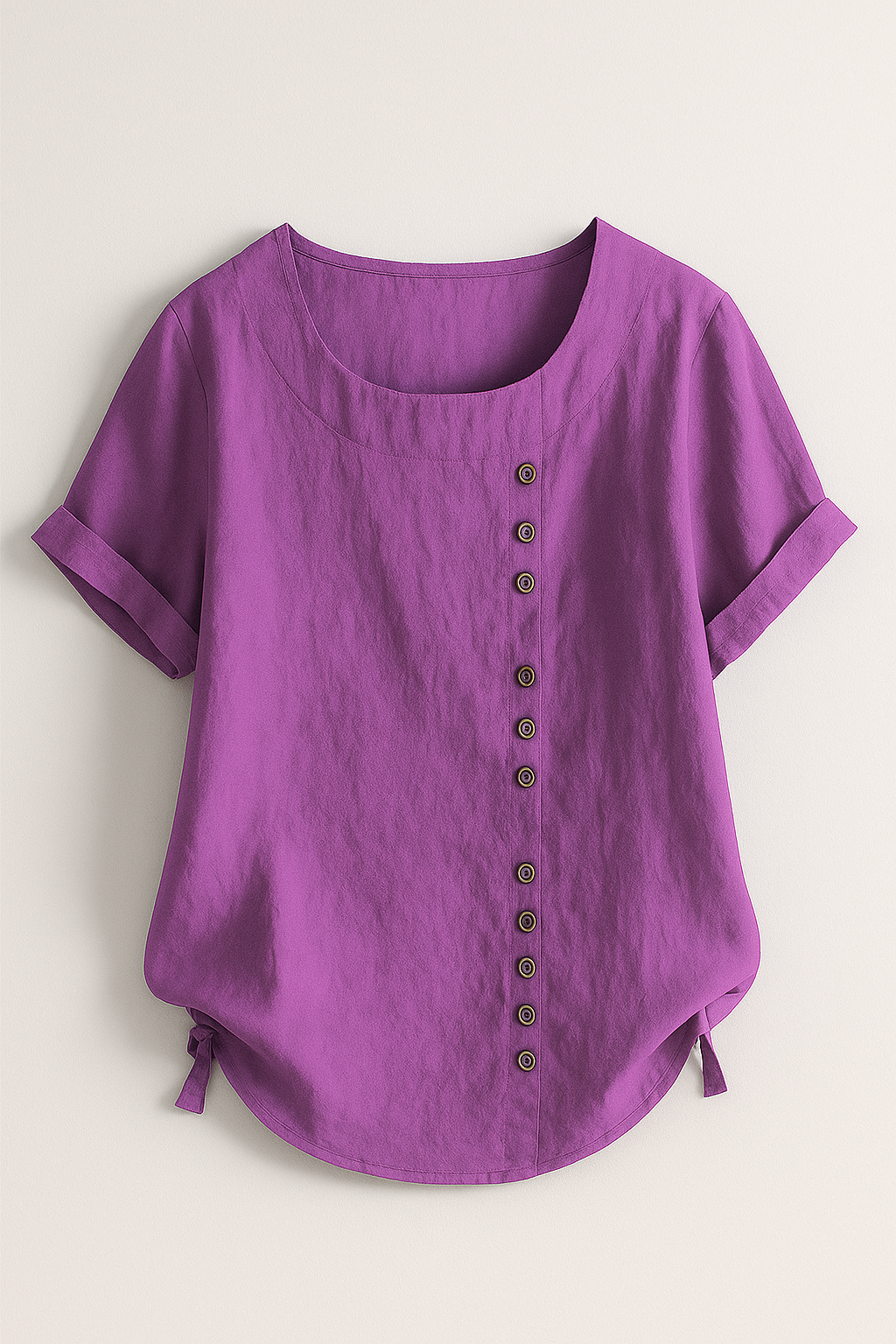 Damen Leinenbluse mit Knopfverschluss