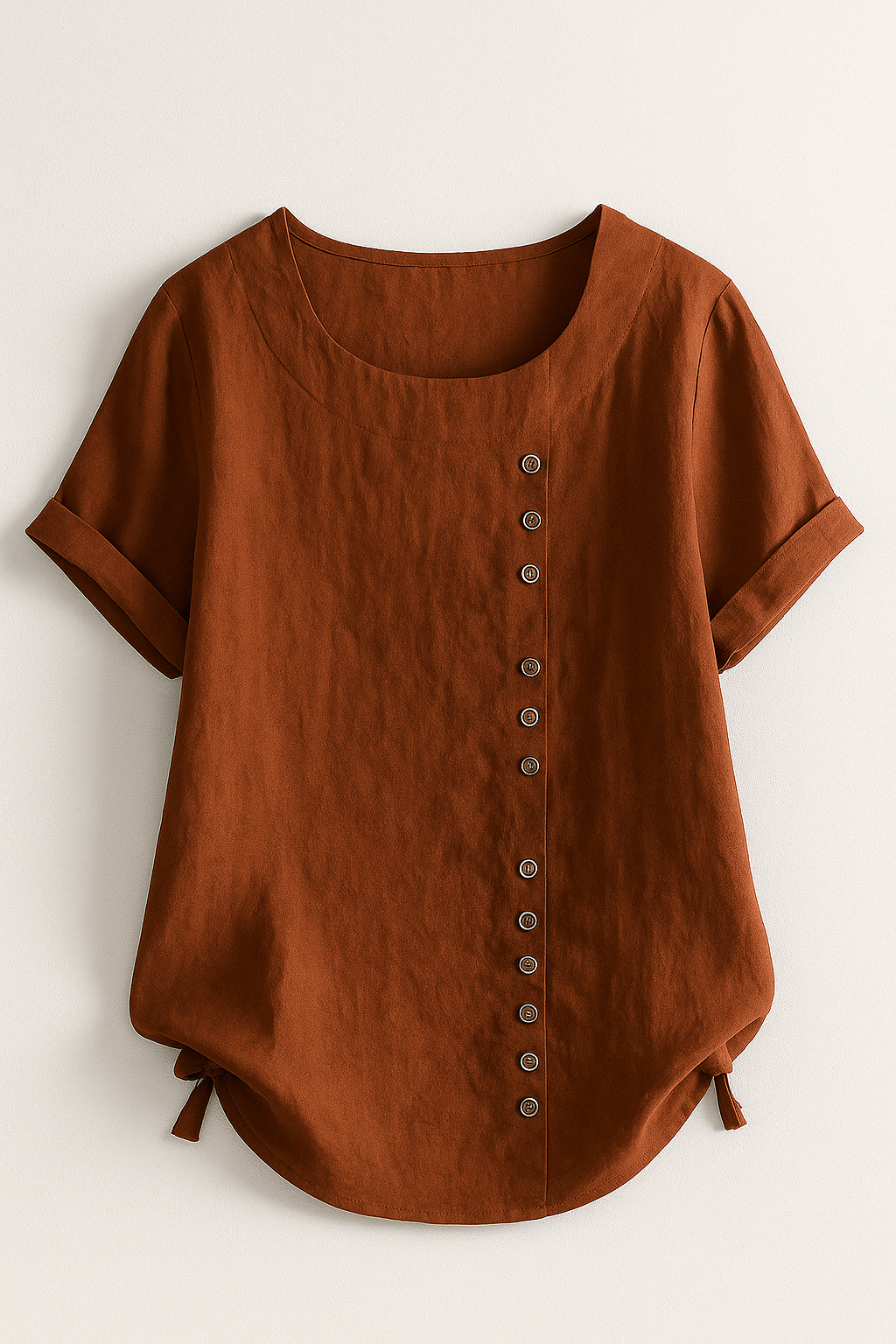 Damen Leinenbluse mit Knopfverschluss