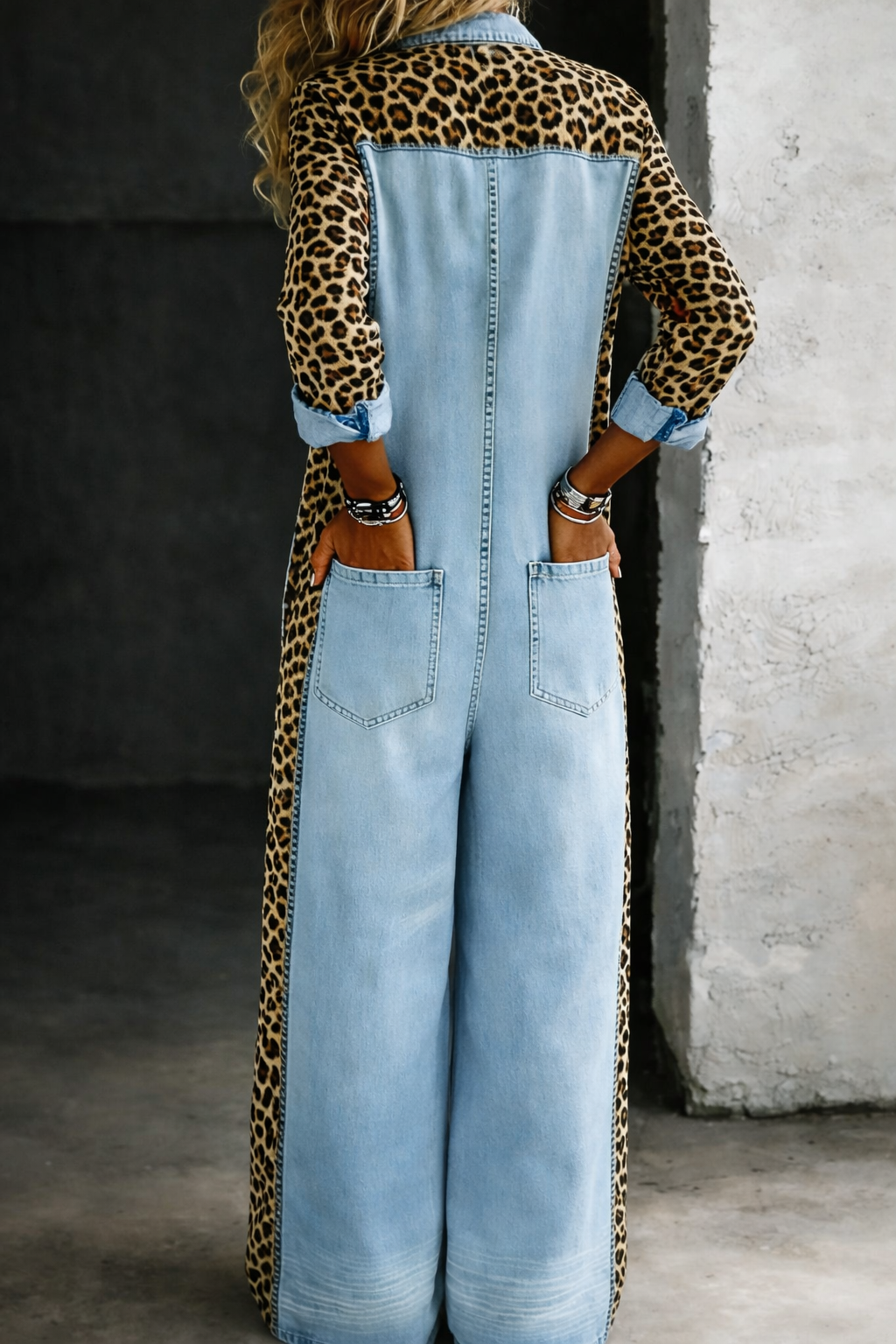 Amanda | Einteiliger Denim-Hemd-Jumpsuit
