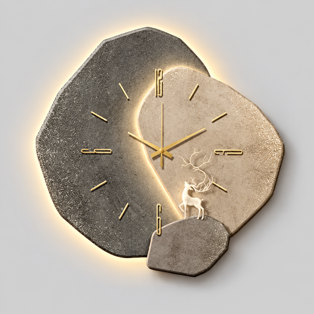 Holz-Wanduhr mit LED - Natürliches & Stilles Design