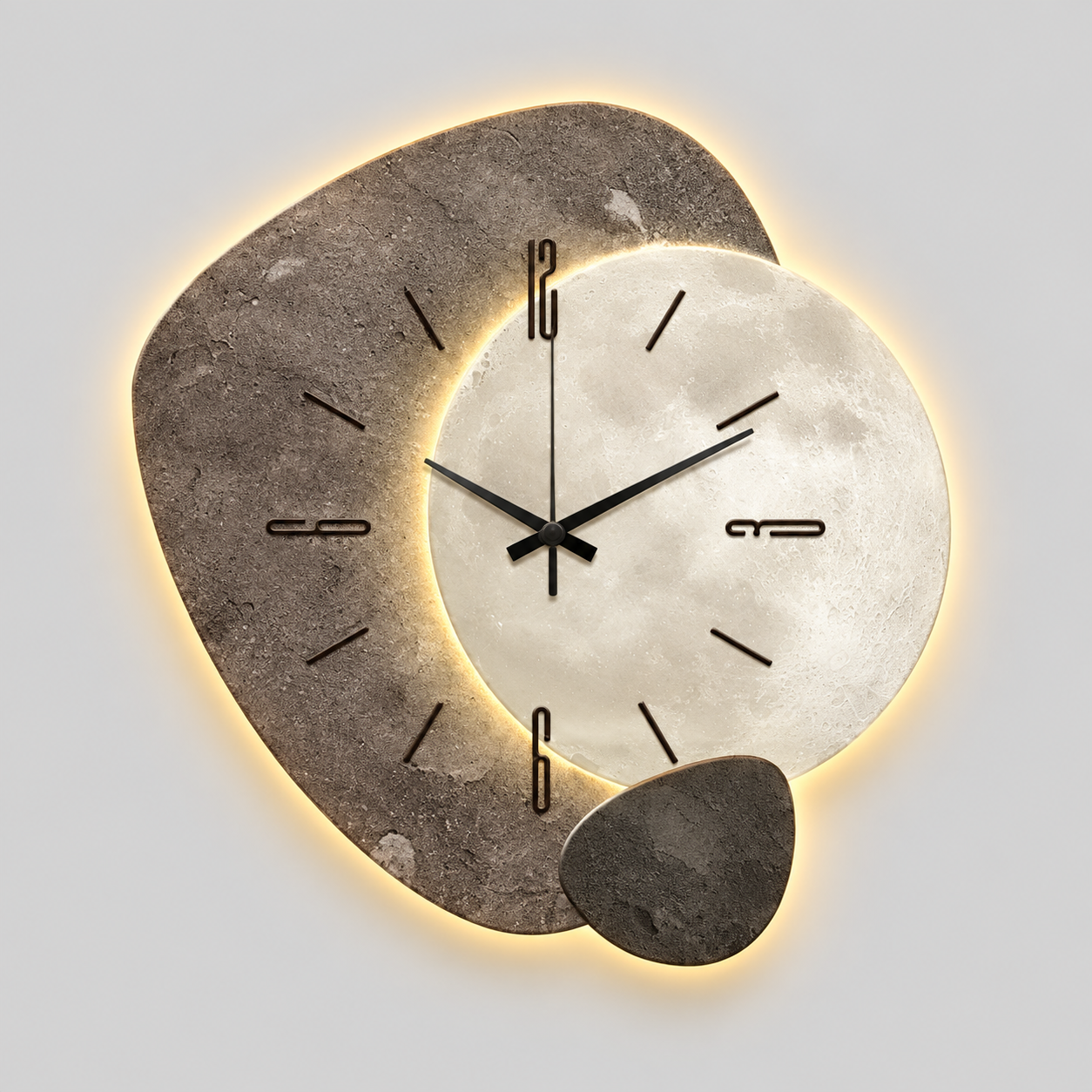 Holz-Wanduhr mit LED - Natürliches & Stilles Design