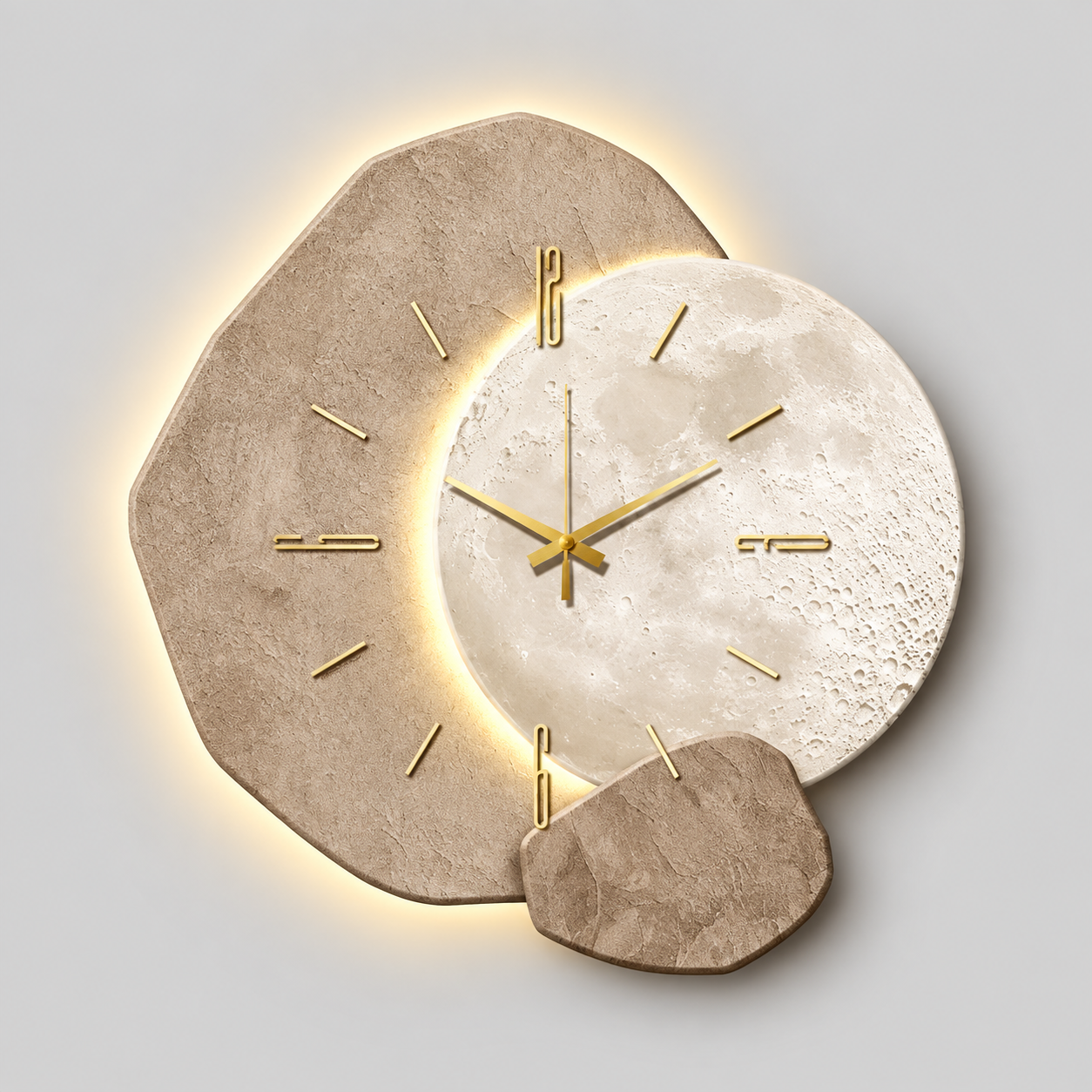Holz-Wanduhr mit LED - Natürliches & Stilles Design