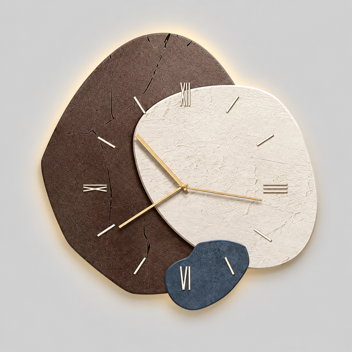 Holz-Wanduhr mit LED - Natürliches & Stilles Design