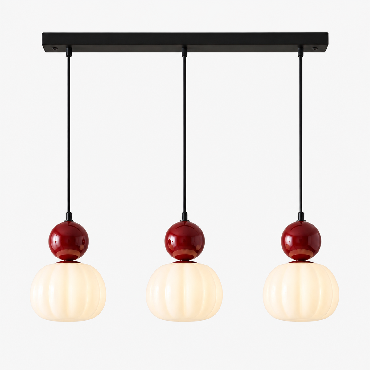 Art-déco-Pendelleuchte - Eisen & Acryl, 1 oder 3 Lichter