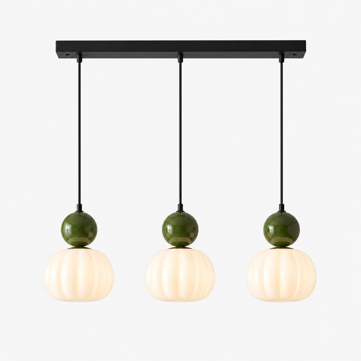 Art-déco-Pendelleuchte - Eisen & Acryl, 1 oder 3 Lichter