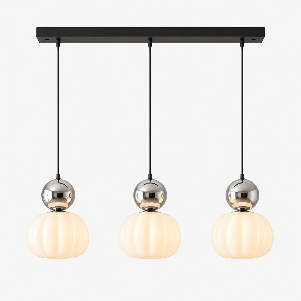 Art-déco-Pendelleuchte - Eisen & Acryl, 1 oder 3 Lichter