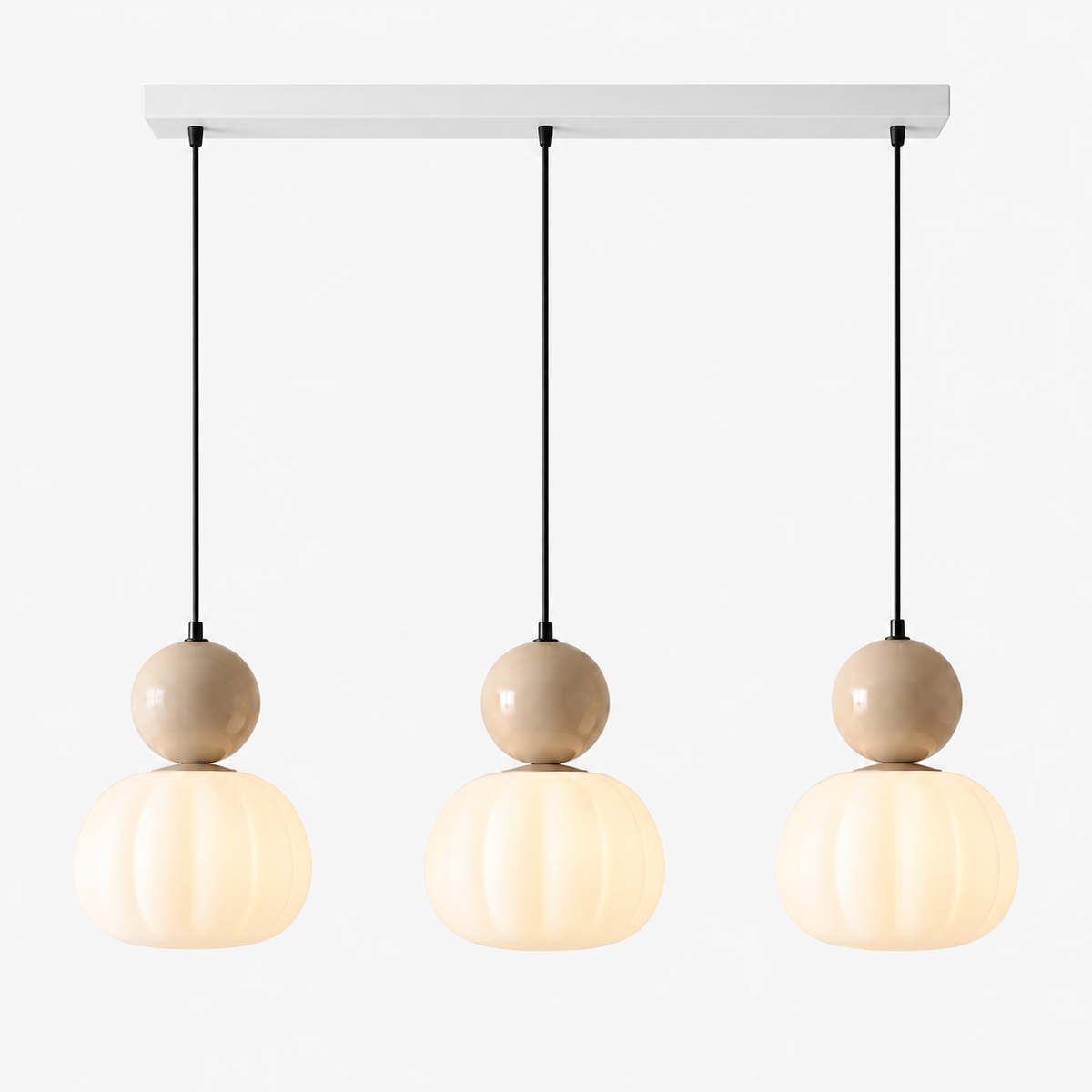 Art-déco-Pendelleuchte - Eisen & Acryl, 1 oder 3 Lichter