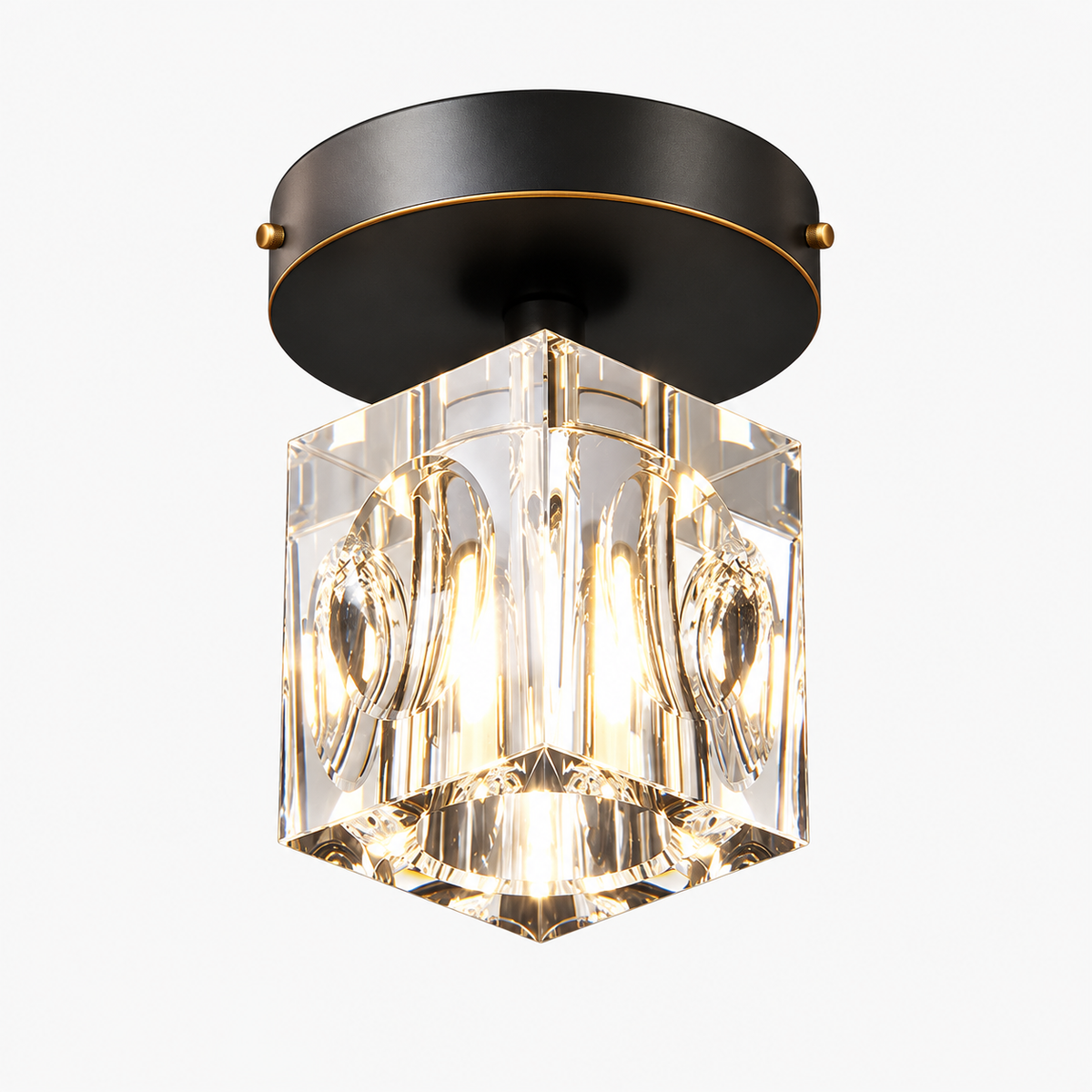 Geometrische Kristall-Deckenlampe - Modernes Schwarz- oder Gold-Finish