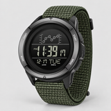 Digital Herrenuhr - Wasserdicht, Carbon-Look & Kompass