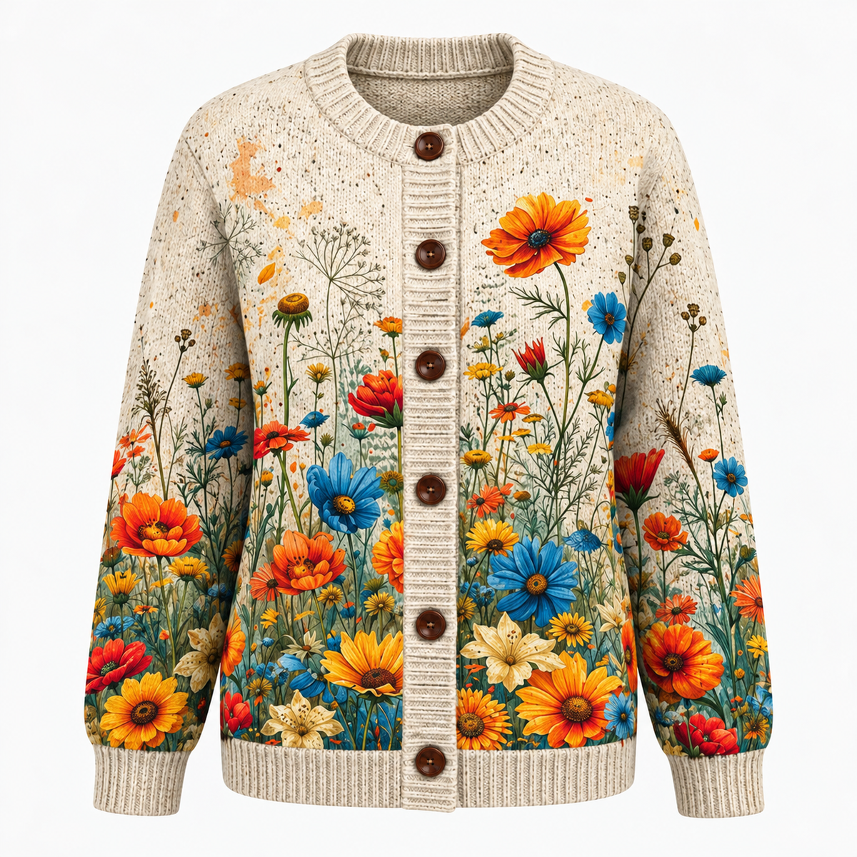 Chic und Casual Damen-Cardigan mit Digitaldruck