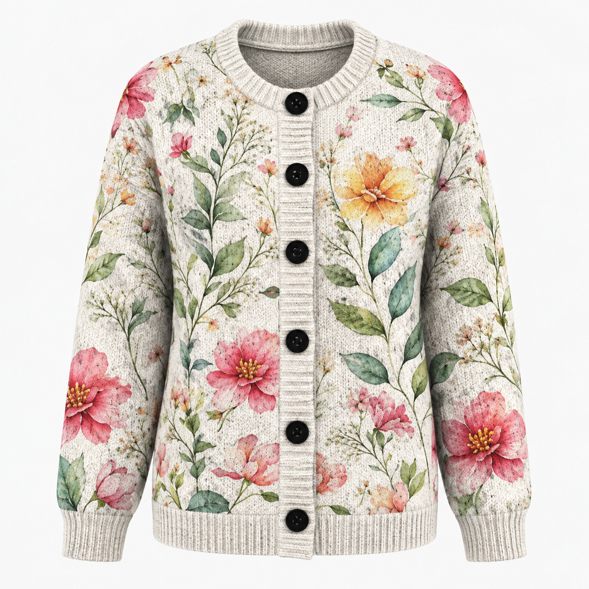 Chic und Casual Damen-Cardigan mit Digitaldruck