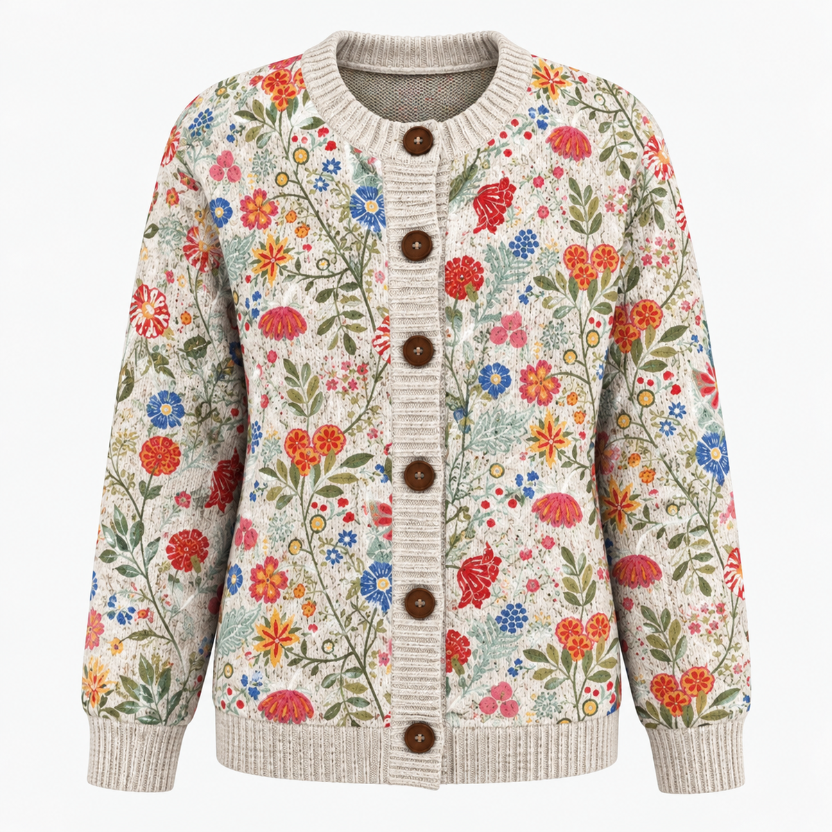 Chic und Casual Damen-Cardigan mit Digitaldruck