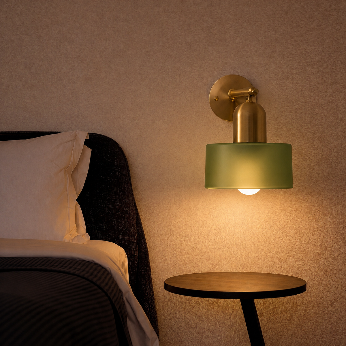 Wandleuchte aus Farbglas im Bauhaus-Stil - Moderne Unterputzlampe