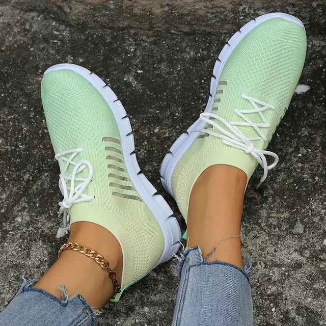 Damen atmungsaktive Slip-On-Sneaker – leicht, einfach anzuziehen, ganztägiger Komfort