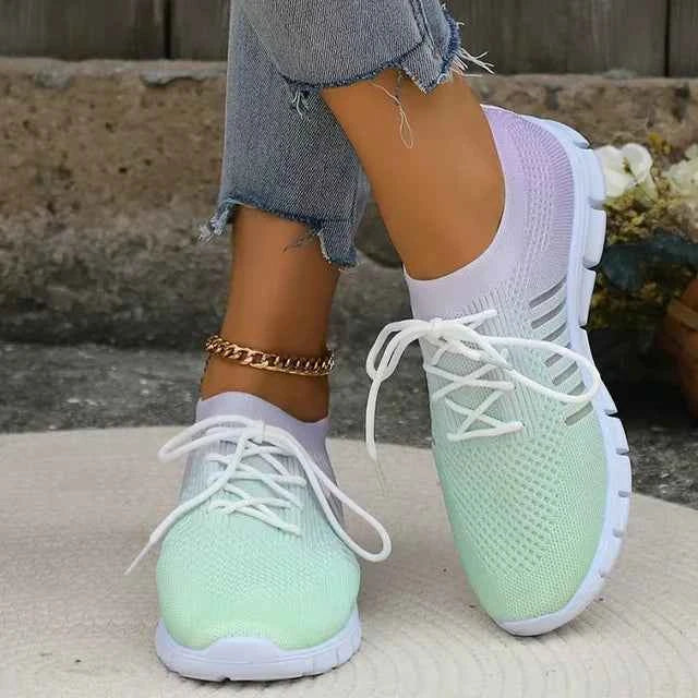 Damen atmungsaktive Slip-On-Sneaker – leicht, einfach anzuziehen, ganztägiger Komfort