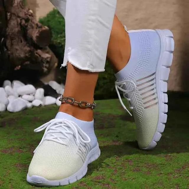 Damen atmungsaktive Slip-On-Sneaker – leicht, einfach anzuziehen, ganztägiger Komfort