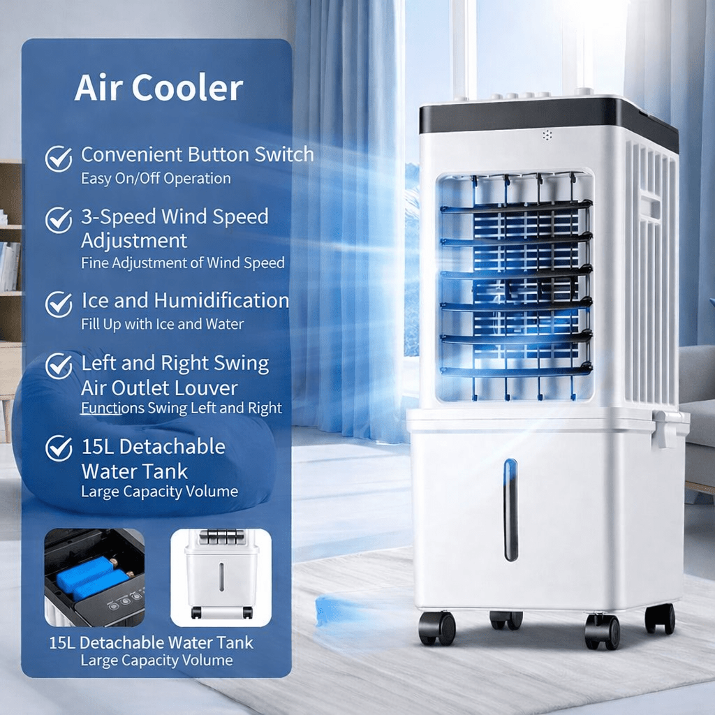 COOLNOVA - Mobiler Luftkühler - Flexible 3-in-1 Frische für Zuhause