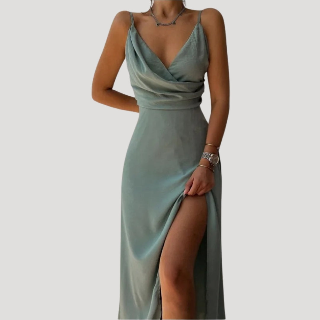 Damen Maxikleid mit Schlitz - Abendkleid für Hochzeitsgäste