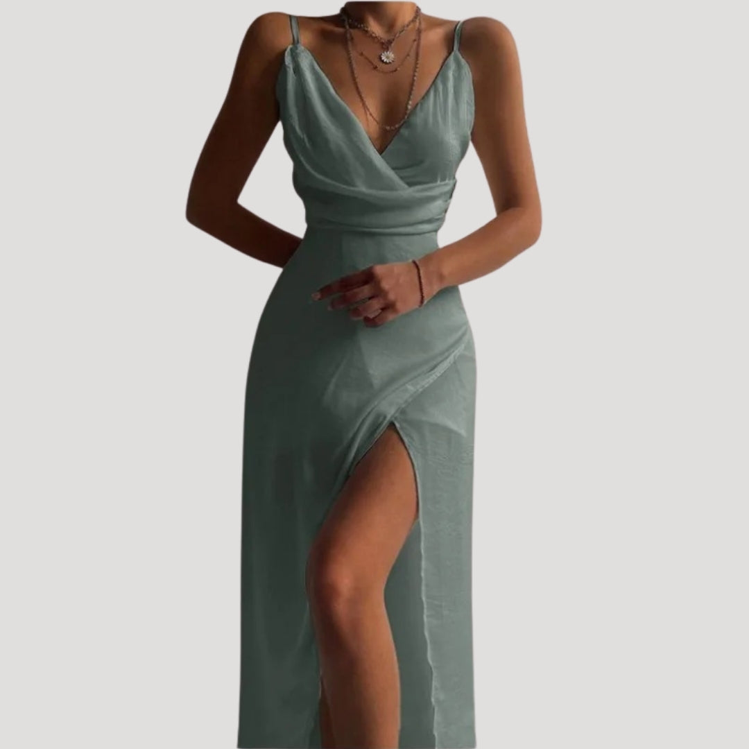 Damen Maxikleid mit Schlitz - Abendkleid für Hochzeitsgäste