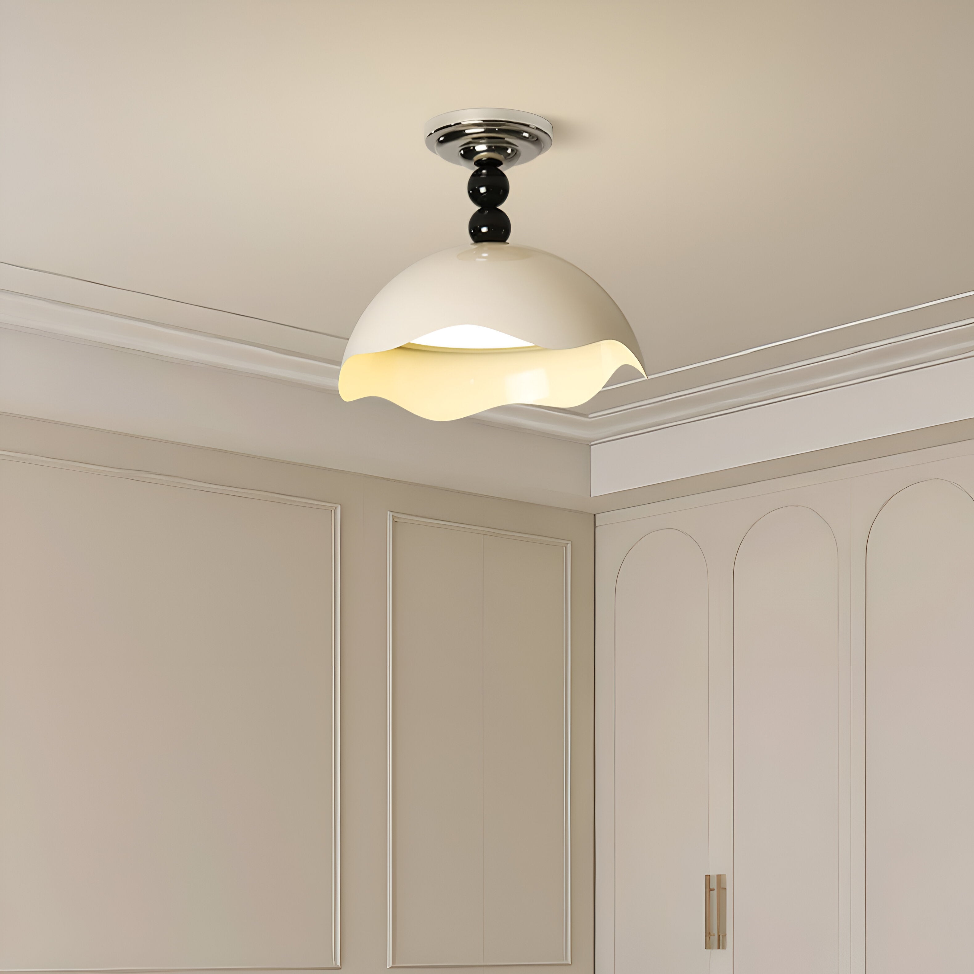 Rheana - Moderne Eierschale Creme Deckenleuchte für stilvolle Raumausstattung