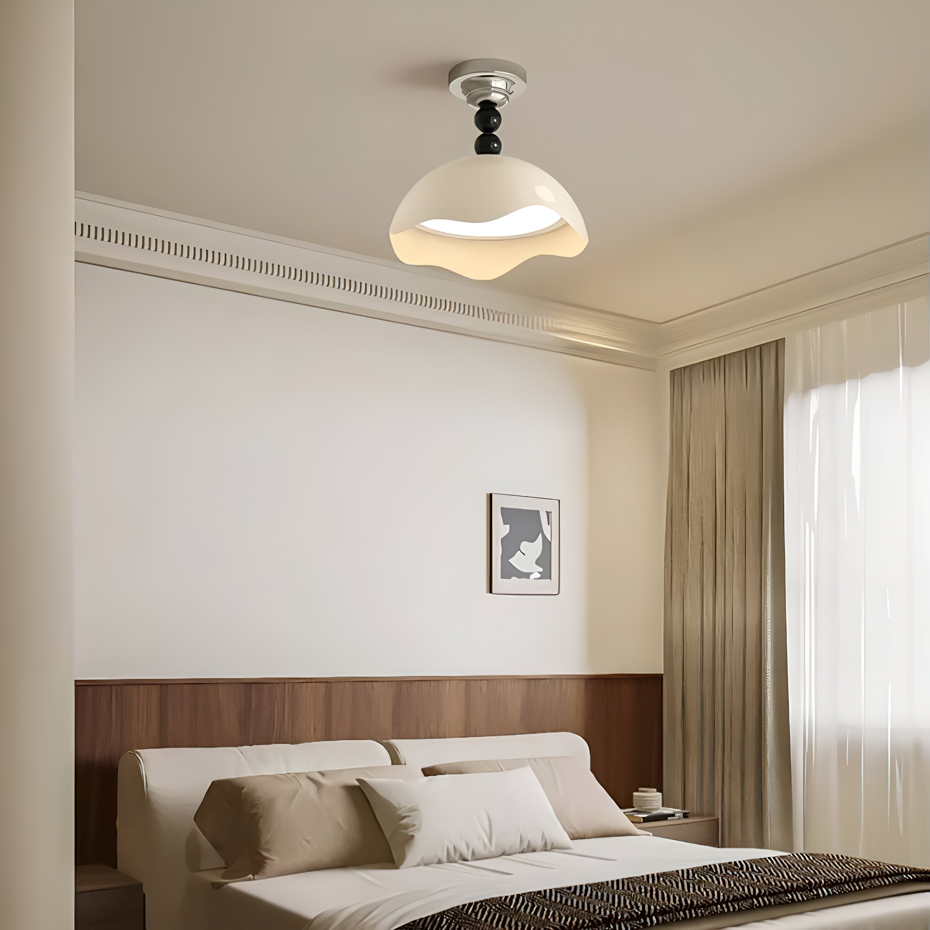 Rheana - Moderne Eierschale Creme Deckenleuchte für stilvolle Raumausstattung