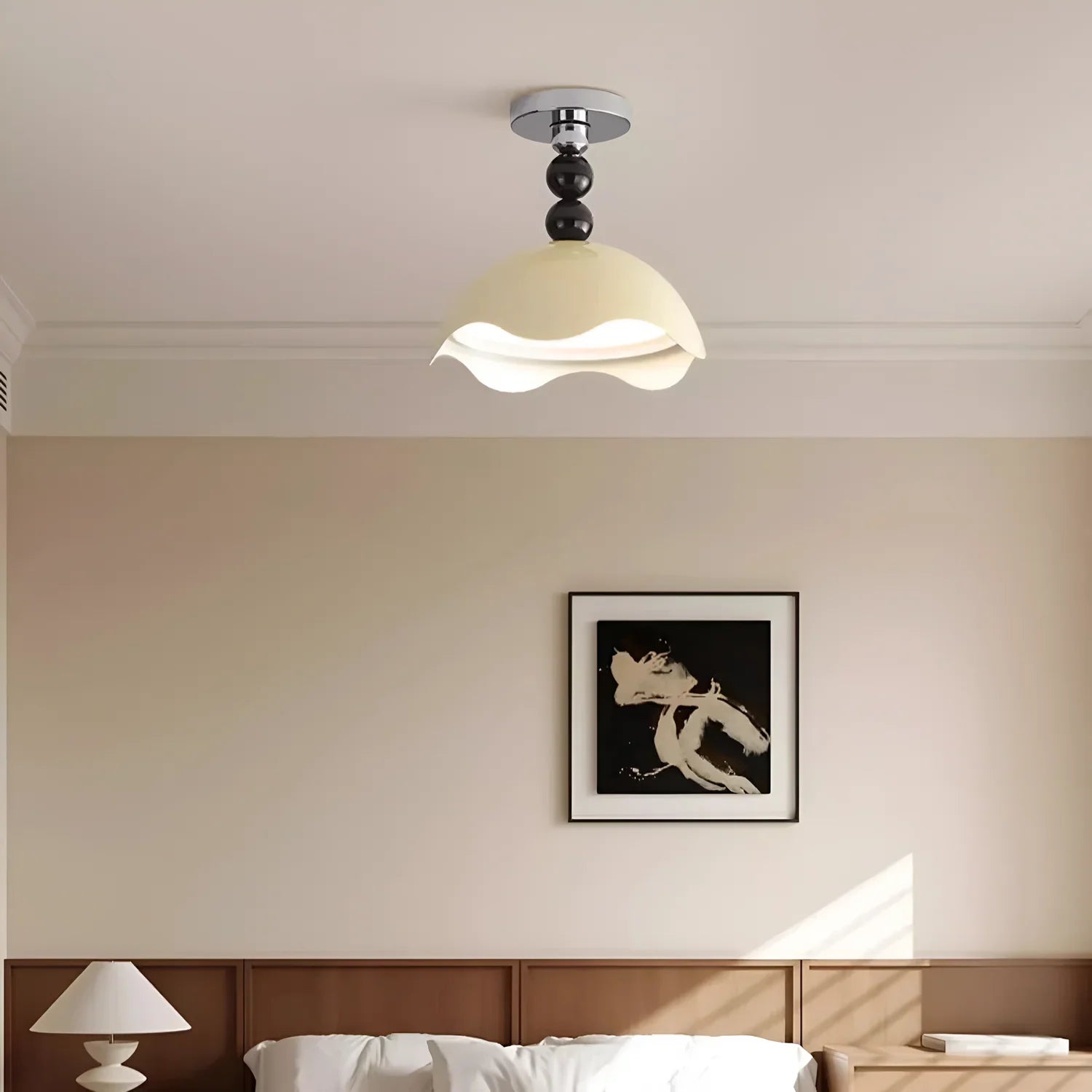 Rheana - Moderne Eierschale Creme Deckenleuchte für stilvolle Raumausstattung