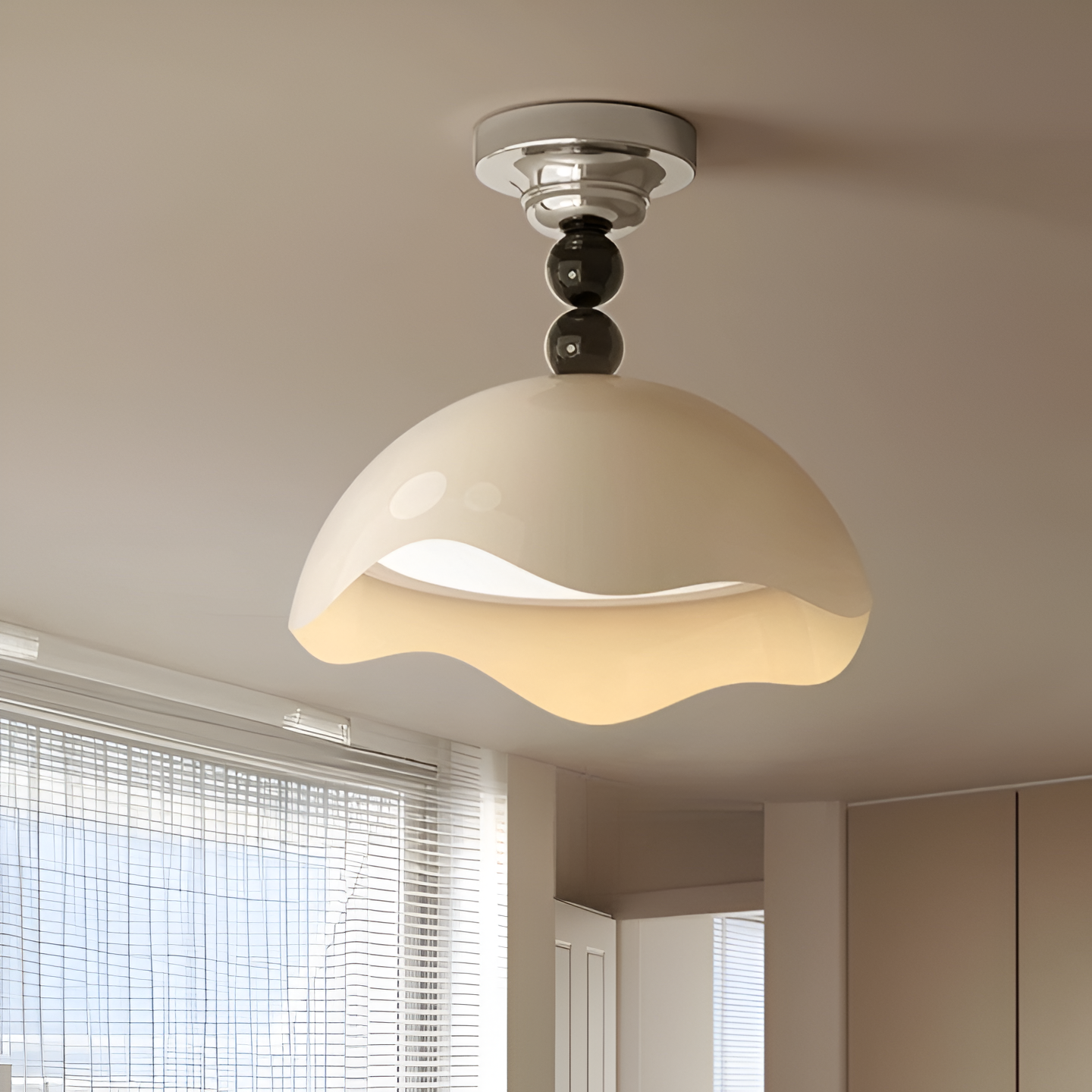 Rheana - Moderne Eierschale Creme Deckenleuchte für stilvolle Raumausstattung