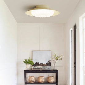 Eleganter moderner Deckenleuchte Creme CremaLume mit semi-eingebautem Design, kompatibel mit LED für eine stilvolle Atmo