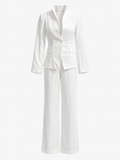 Damen 2-teiliges Hosenanzug-Set aus Polyester mit Blazer und Hose