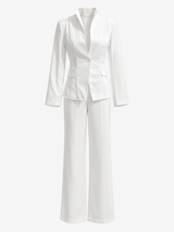 Damen 2-teiliges Hosenanzug-Set aus Polyester mit Blazer und Hose