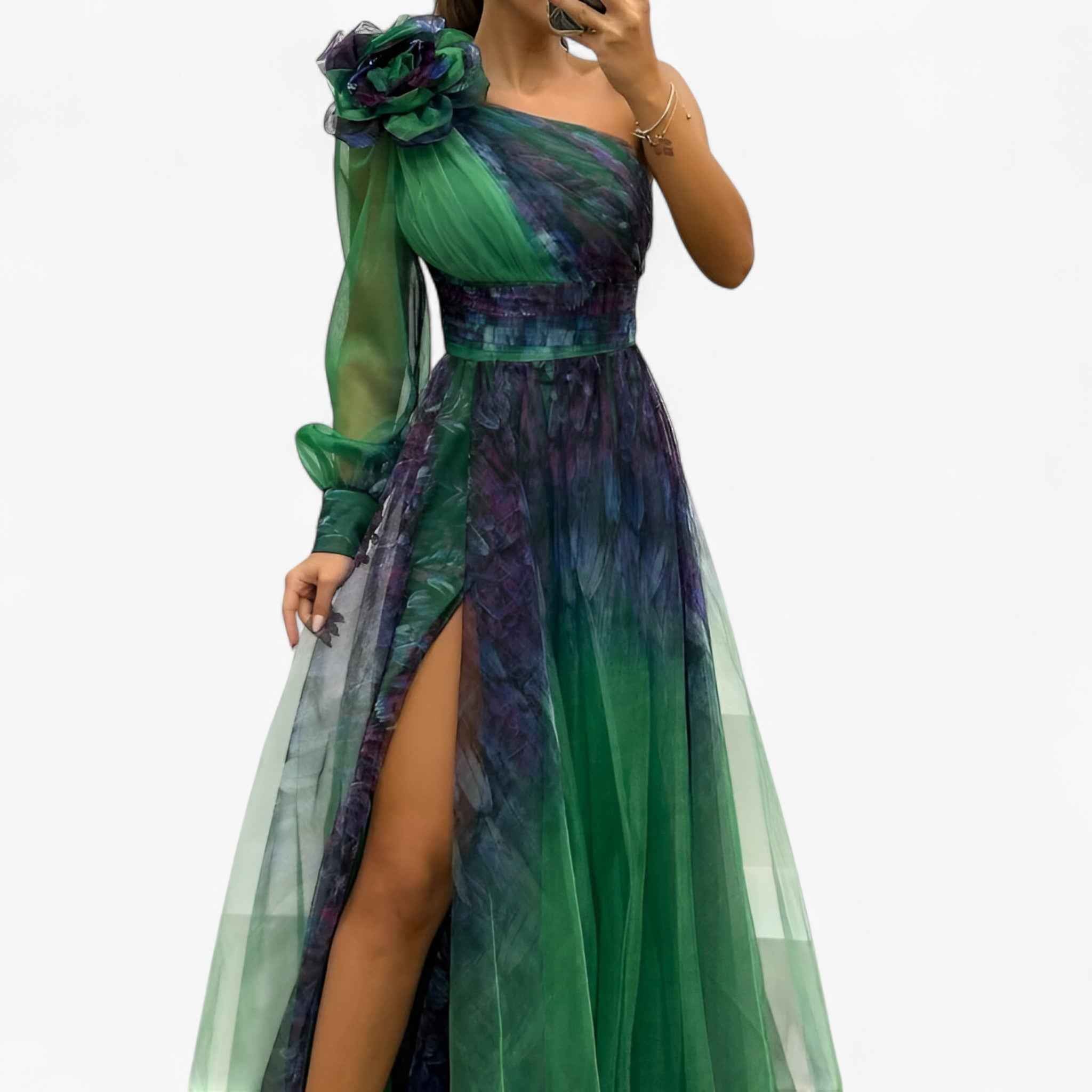 Alma | Damen Asymmetrisches Maxikleid für Feste