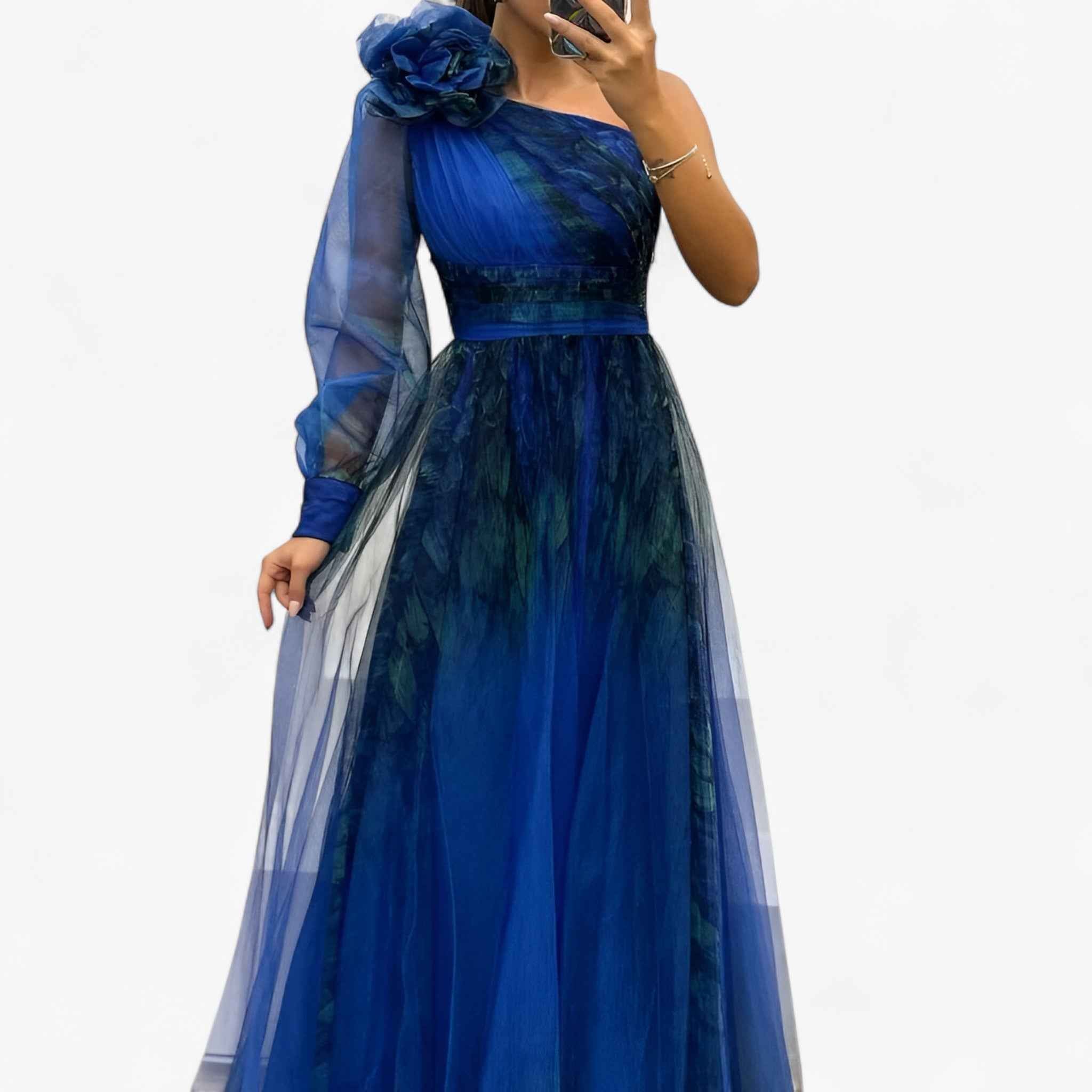 Alma | Damen Asymmetrisches Maxikleid für Feste